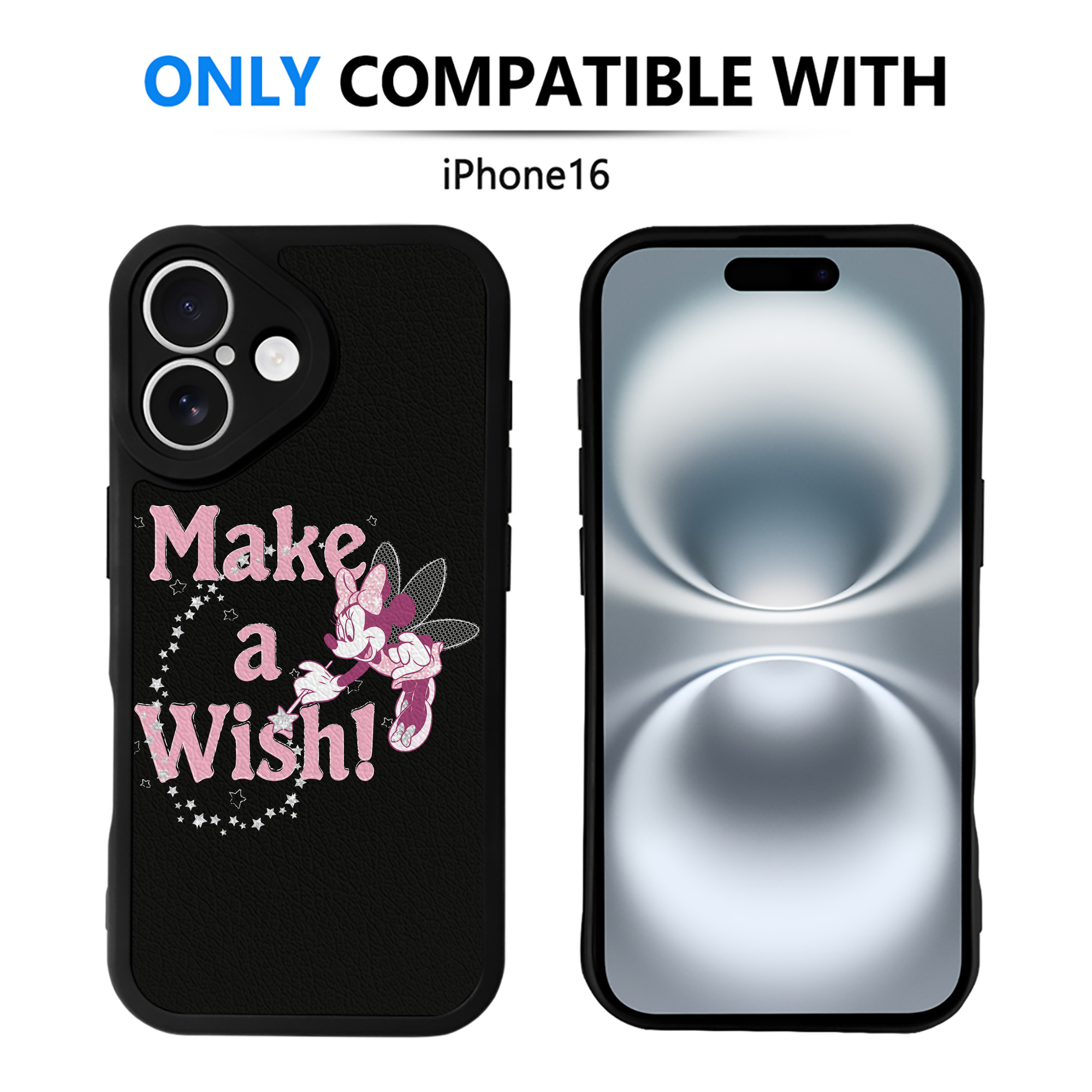 （画像用） ミッキーマウス Mickey Mouse 【iPhone 16シリーズ対応】シリコンスマホケース（レザー調） 材質：シリコン